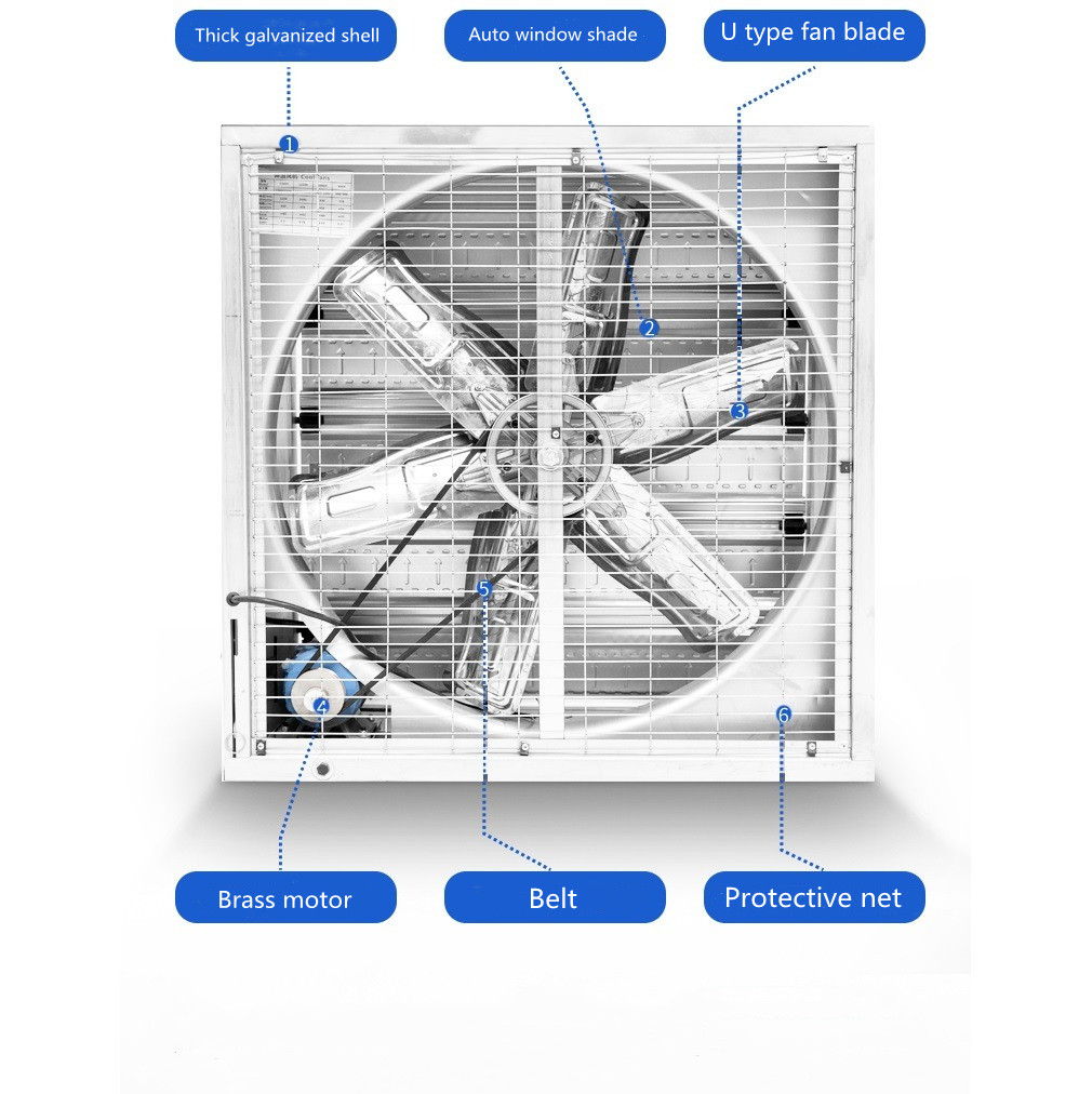 Jiatianxia Model 900 Настенный монтаж осевой поток вентилятора 370W 27000 м3 / ч промышленного вентиляционного вентилятора